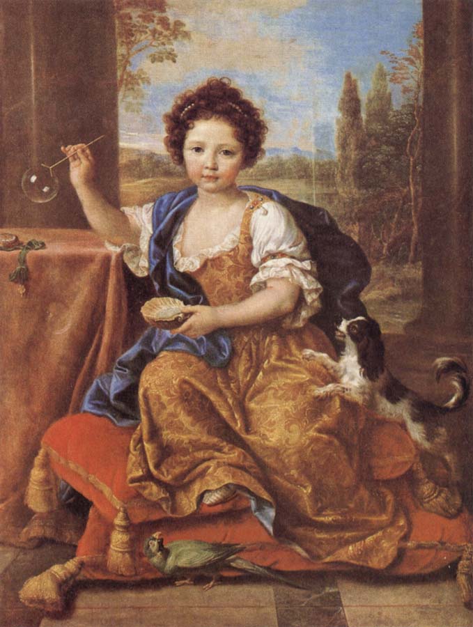 Pierre Mignard Girl Blowing Soap Bubbles